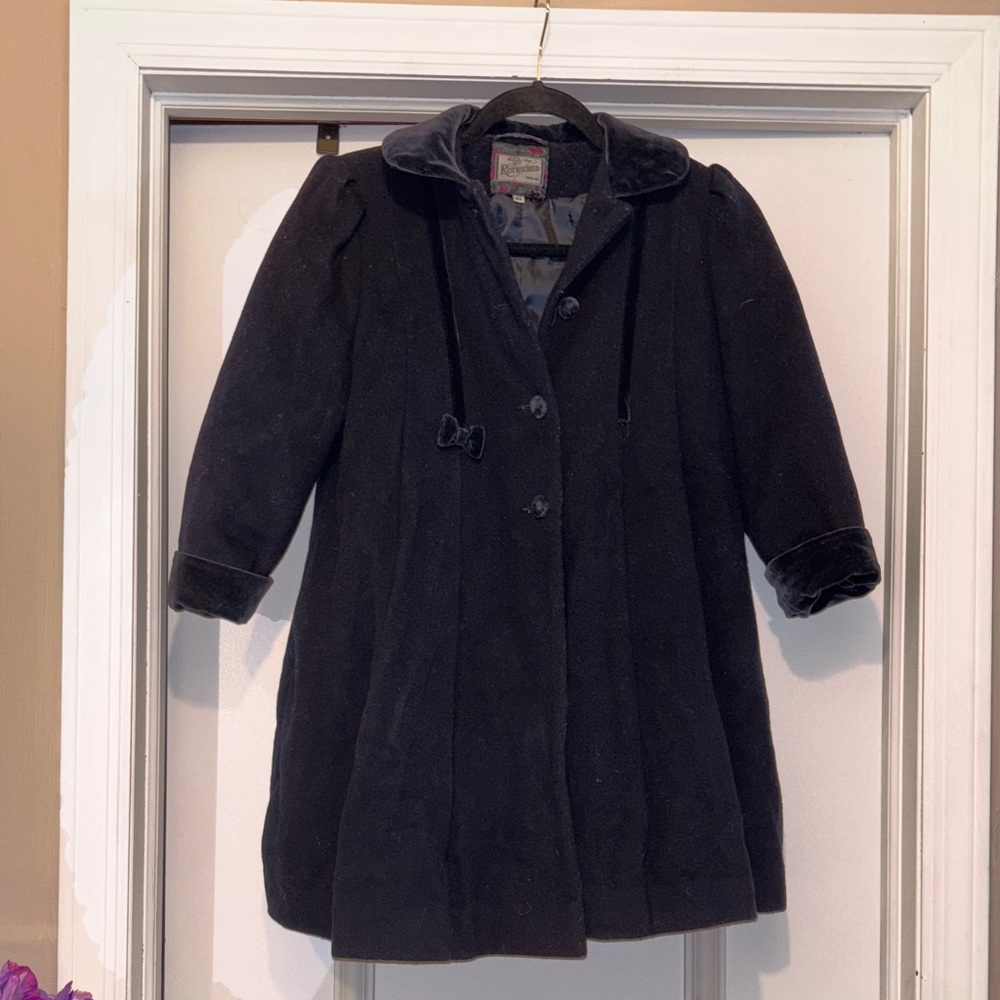 Vintage Rothschild Wool-Felt and Velvet Formal Coat - 6X